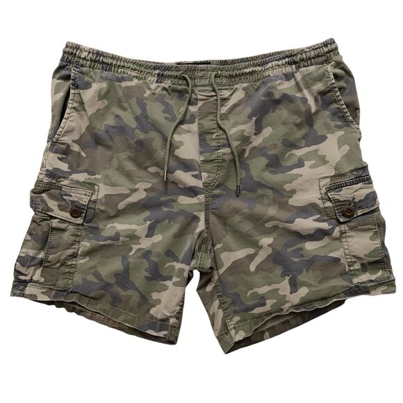 American Eagle Cargo Shorts Mens Size XL Flex Stretch Drawstring Green Camo - Picture 1 of 5